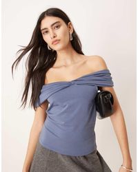 Abercrombie & Fitch - Asymmetric Twist Off Shoulder Top - Lyst