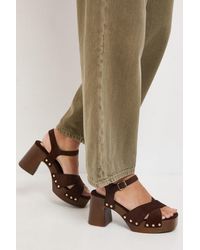 Oasis - Maddy Faux Suede High Heel Chunky Platform Sandals - Lyst