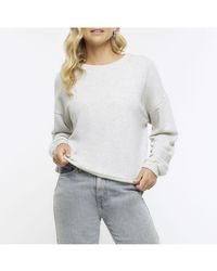 River Island - Sweatshirt Long Sleeve Cotton - Lyst