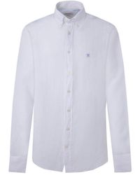 Hackett - Linen Long Sleeved Shirt - Lyst