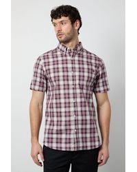 MAINE - Madras Check Short Sleeve Shirt Cotton - Lyst
