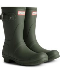 HUNTER - Original Short Boot Rubber Dark Wellington Boots - Lyst