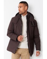 Threadbare - 'Rohan' Showerproof Patch Pocket Padded Hooded Coat - Lyst