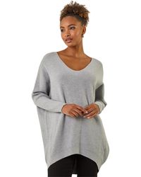 Roman - Animal Print Eyelet Back Knit Jumper - Lyst