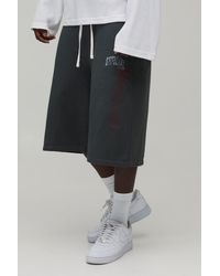 BoohooMAN - Varsity Raw Hem Washed Jersey Bermuda Jort - Lyst