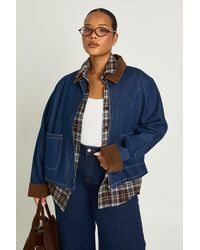 Boohoo - Plus Denim Barn Jacket - Lyst