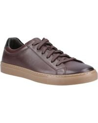 Hush Puppies - Colton Leather Coffee Trainers - Lyst
