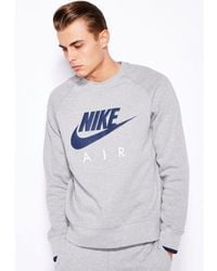 Nike - Sweatshirt Pullover Voor Met Ronde Hals In Grijs - Lyst