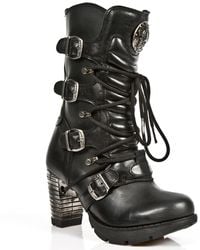 New Rock - Ladies Leather Metallic Gothic Boots- Tr003-S1 - Lyst