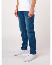 Luke 1977 - Edward Regular Fit Mid Blue Wash Jeans - Lyst