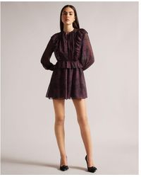 Ted Baker - Lilei Ruffle Playsuit With Button Fastening - Lyst