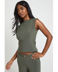 Boohoo - Cowl Back Crop Top With Trim - Lyst