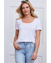 Sosandar - Premium Jersey Tab Sleeve T Shirt - Lyst