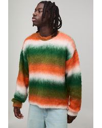 BoohooMAN - Oversized Boxy Ombre Fluffy Knitted Jumper - Lyst