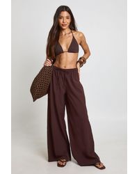 Boohoo - Essentials Oversized Textured Beach Trousers - Lyst