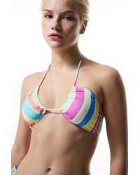 Penti - Striped Halter Bandeau Bikini Top - Lyst