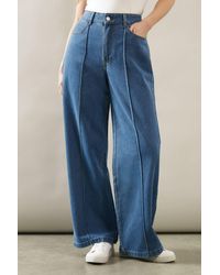 Wallis - Seam Detail Wide Leg Jean - Lyst