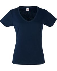 Fruit Of The Loom - Ladies Valueweight V Neck Lady Fit T-Shirt (Deep) - Lyst
