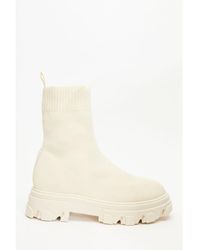 Quiz - Knitted Runner Boots - Lyst