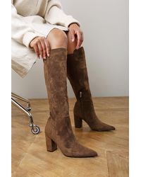 Where's That From - Georgina Stretch Suede Knee High Pointed Boots - Lyst