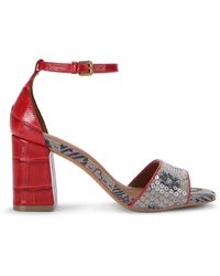 Kurt Geiger - Leather Square Block Heel Sandals - Lyst