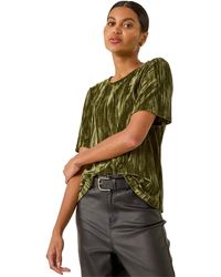 Roman - Pleated Velvet Stretch Top - Lyst