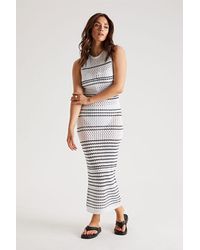 Urban Bliss - Stripe Pointelle Midaxi Dress - Lyst