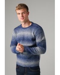 Kensington Eastside - Dark Colour Block Ombre Crew Neck Jumper With Wool - Lyst