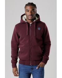 Tokyo Laundry - Brushed Back Fleece Zip-Through Hoody With Borg Lining - Lyst