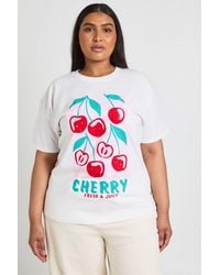 Boohoo - Plus Cherry Printed T Shirt - Lyst