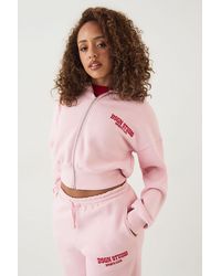 DSGN Studio - Applique Boxy Crop Zip Through Hoodie - Lyst
