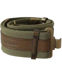 Ermanno Scervino - Green Leather Rustic Bronze Buckle Army Belt Cotton - Lyst