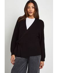 Boohoo - Maternity Side Wrap Knitted Cardigan - Lyst