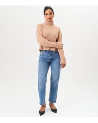 Gini London - High Neck Chunky Knit Crop Jumper - Lyst