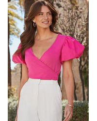 Sosandar - Hot Puff Sleeve Top - Lyst