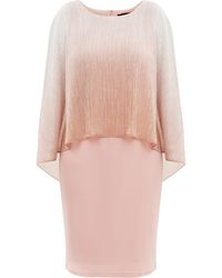 Gina Bacconi - Shyla Foil Cape Chiffon Cocktail Dress - Lyst