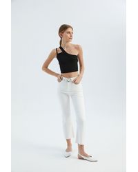 Hiccup - One Shoulder Cut Out Crop Top - Lyst