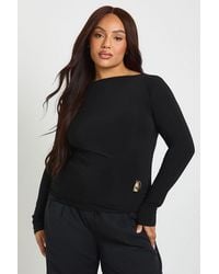 Boohoo - Plus Long Sleeve Ruched Trim Detail Top - Lyst