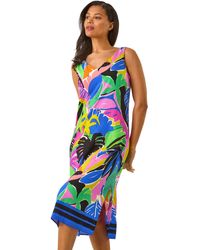 Roman - Tropical Print Midi Dress - Lyst