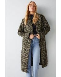 Warehouse - Leopard Print Wool Look Coat - Lyst