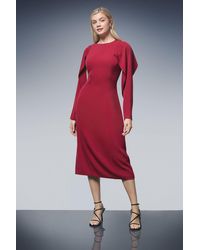 PRINCIPLES - Caped Sleeve Detail Crepe Column Dress - Lyst