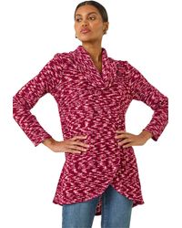 Roman - Chenille Cowl Neck Tunic Top - Lyst