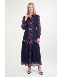 Wallis - Petite Floral Tiered Shirt Maxi Dress - Lyst