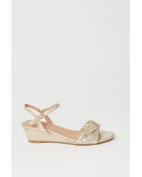 Wallis - Wide Fit Ranae Soft Twist Low Wedge Heeled Sandals - Lyst