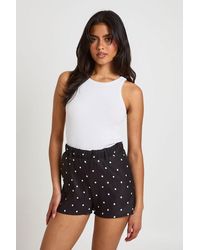 Boohoo - Polka Dot Bengaline Mini Short - Lyst