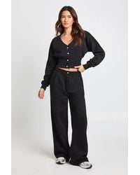 Boohoo - V Neck Deep Hem Sweatshirt And Tailored Jogger Tracksuit - Lyst