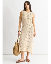 Gini London - Crochet Knit Bodycon Midi Dress - Lyst