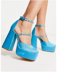 Rebel - London Mega Platform Embellished Heeled Shoes - Lyst