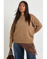 Boohoo - Plus Exposed Seam Knitted Jumper - Lyst