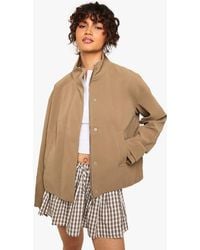 Boohoo - Funnel Neck Faux Leather Jacket - Lyst